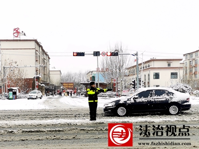 1月16日上午，枣庄市公安局山亭分局交警大队全员出动，冒雪在重点路段疏导交通。.jpg